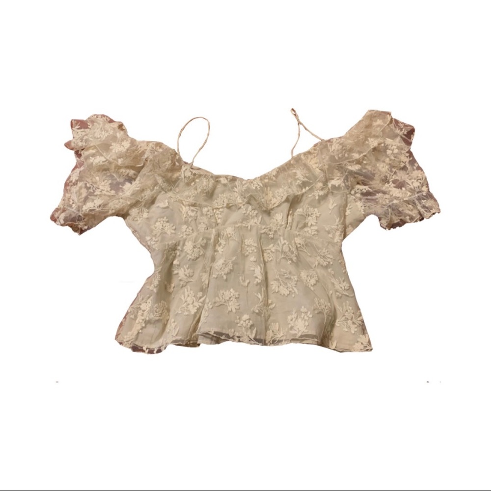 NWT Zara Off the Shoulder Lace Top